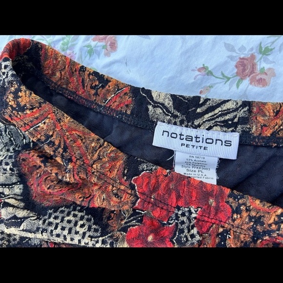 Notations Skirt Petite Large Whimsy Fairy Y2k Floral Animal Print Gold Spring - Picture 5 of 8